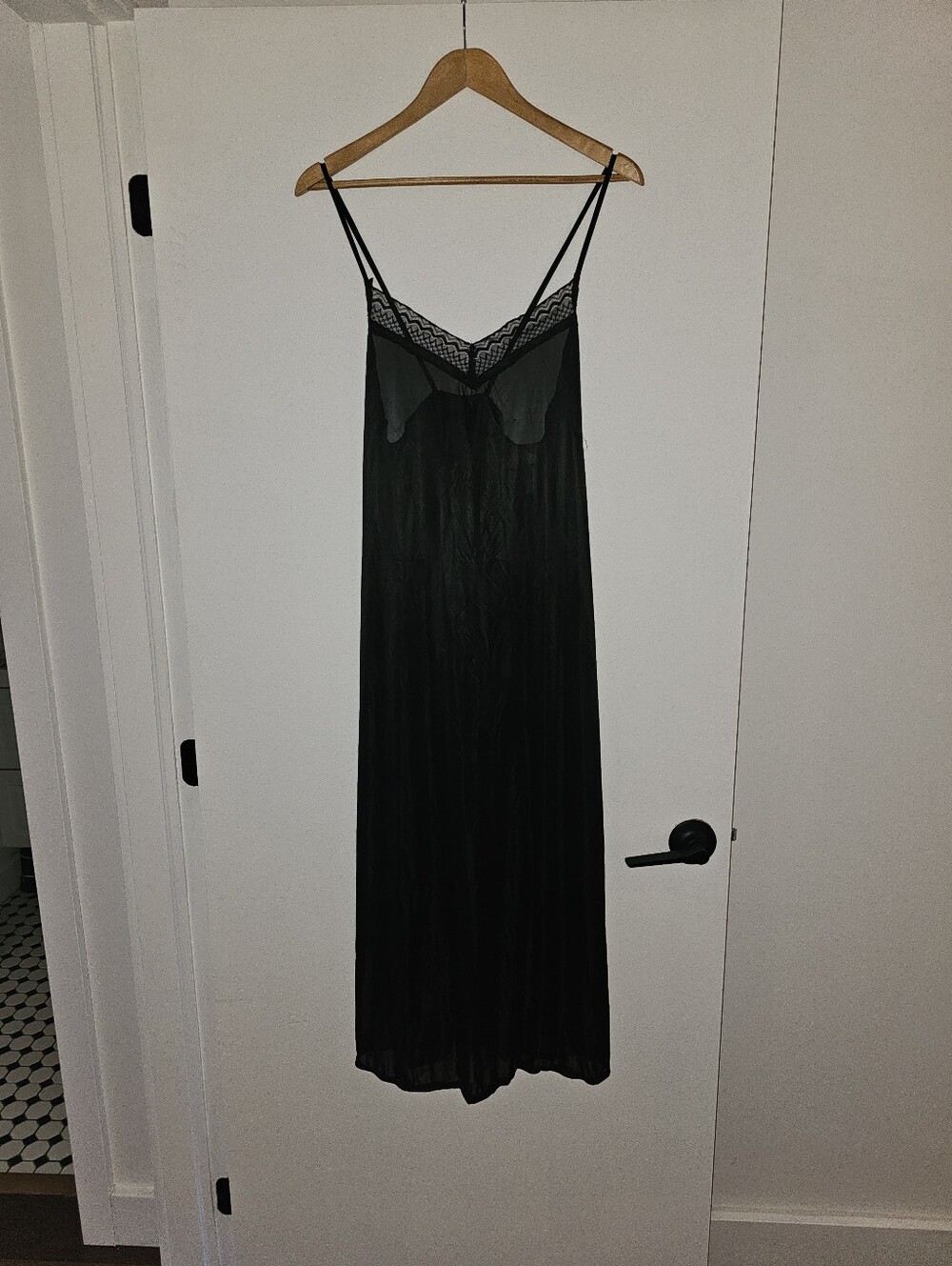 Thrifted Sheer Black Nightgown